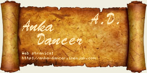 Anka Dancer vizit kartica